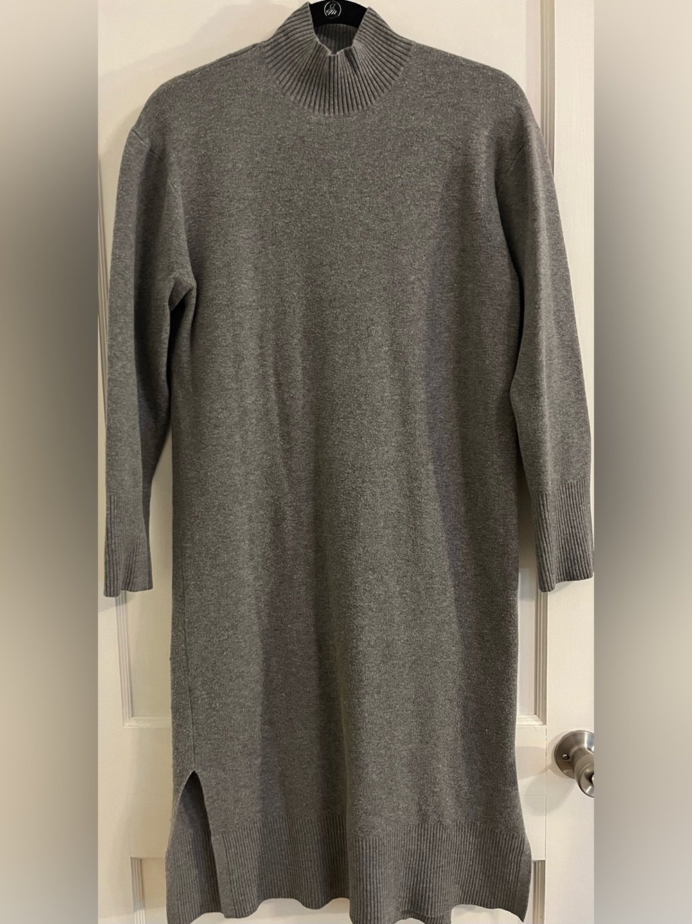 A New Day Gray Knit Mock-Neck Sweater Dress - Women
